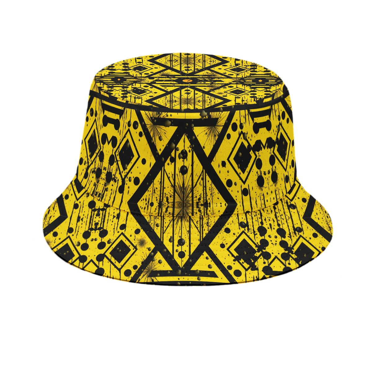 Bucket Hat Yellow Fractal