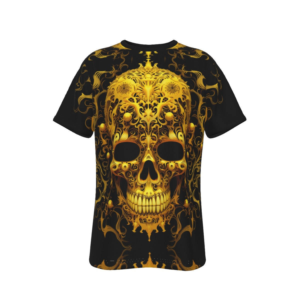 O-Neck T-Shirt Golden Skull