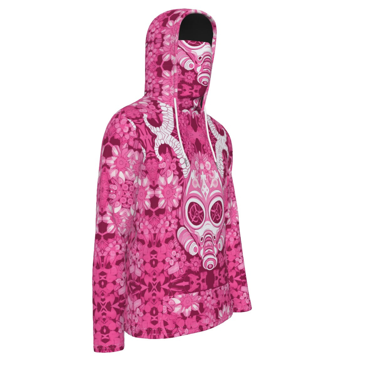 Pullover Hoodie With Mask Pink Mask