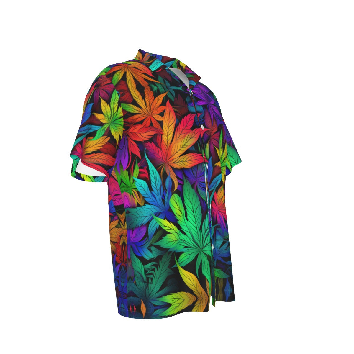 Hawaiian Shirt With Pocket Rainbow Leafs