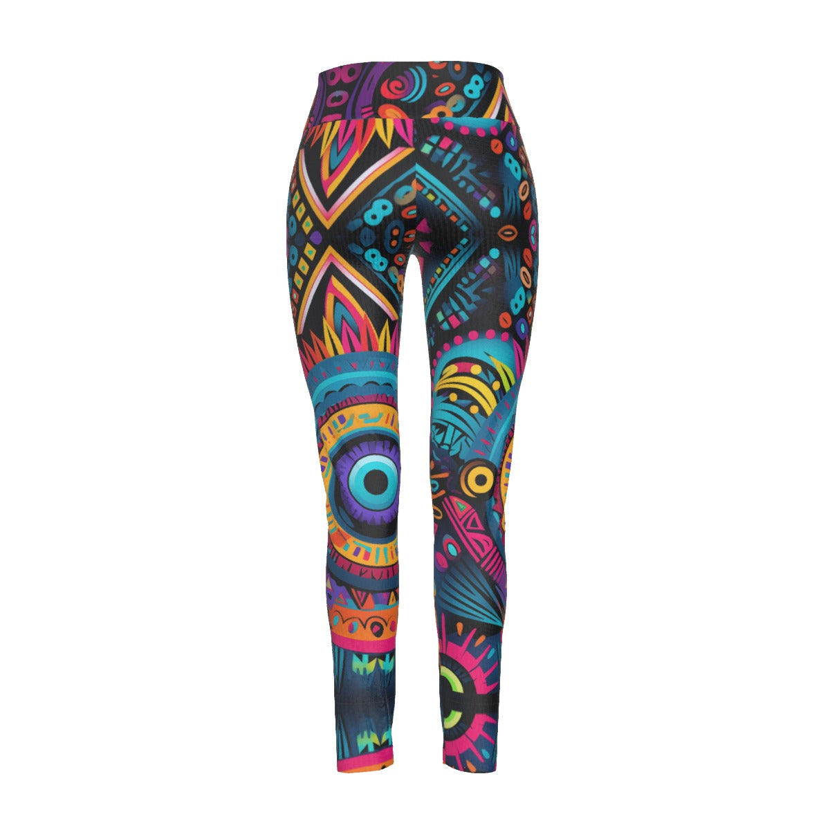 All-Over Print Women's High Waist Leggings | Side Stitch Closure