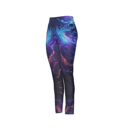 All-Over Print Women's High Waist Leggings | Side Stitch Closure