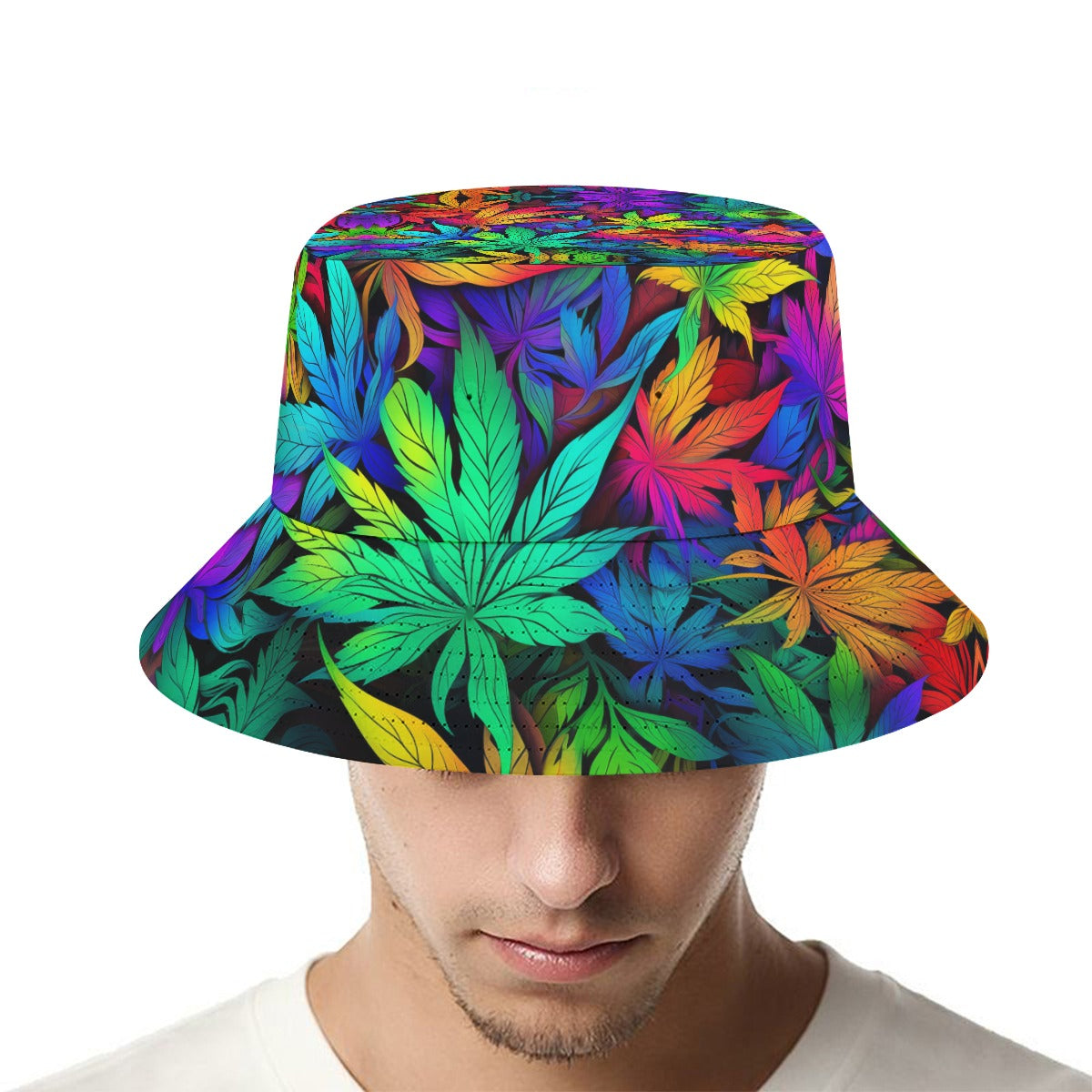 Bucket Hat Rainbow Leafs