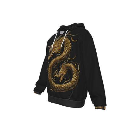 Zip Up Hoodie With Pocket Golden Dragon