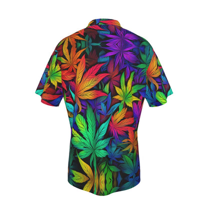 Hawaiian Shirt With Pocket Rainbow Leafs