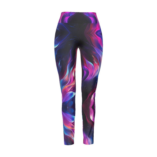 All-Over Print Women's High Waist Leggings | Side Stitch Closure