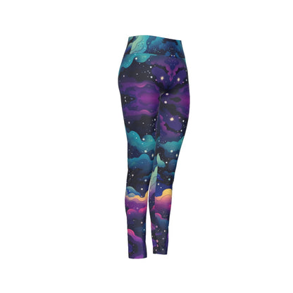 All-Over Print Women's High Waist Leggings | Side Stitch Closure