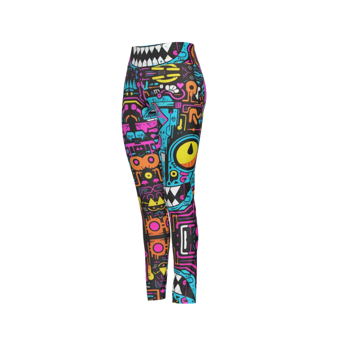 All-Over Print Women's High Waist Leggings | Side Stitch Closure