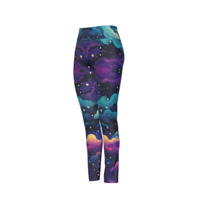 All-Over Print Women's High Waist Leggings | Side Stitch Closure