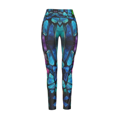 All-Over Print Women's High Waist Leggings | Side Stitch Closure