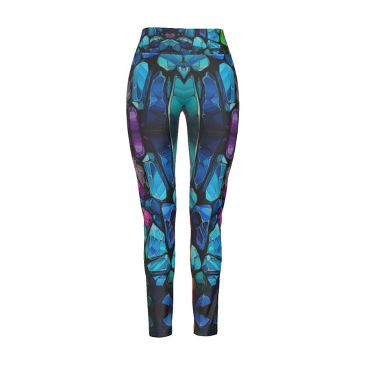 All-Over Print Women's High Waist Leggings | Side Stitch Closure