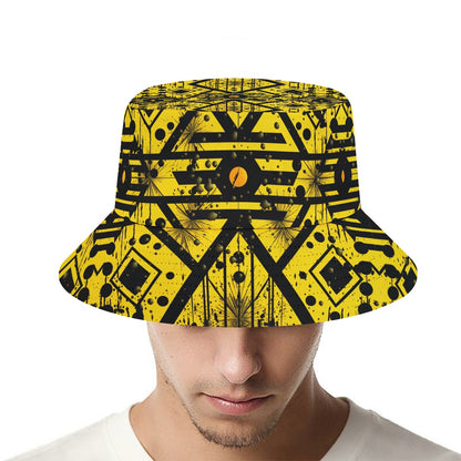 Bucket Hat Yellow Fractal