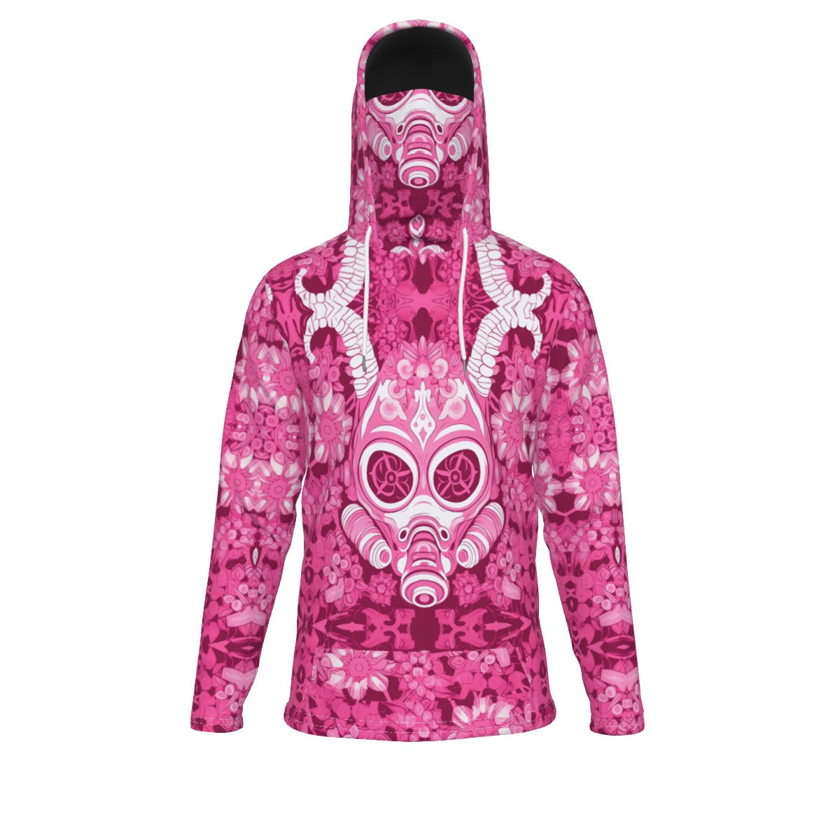 Pullover Hoodie With Mask Pink Mask