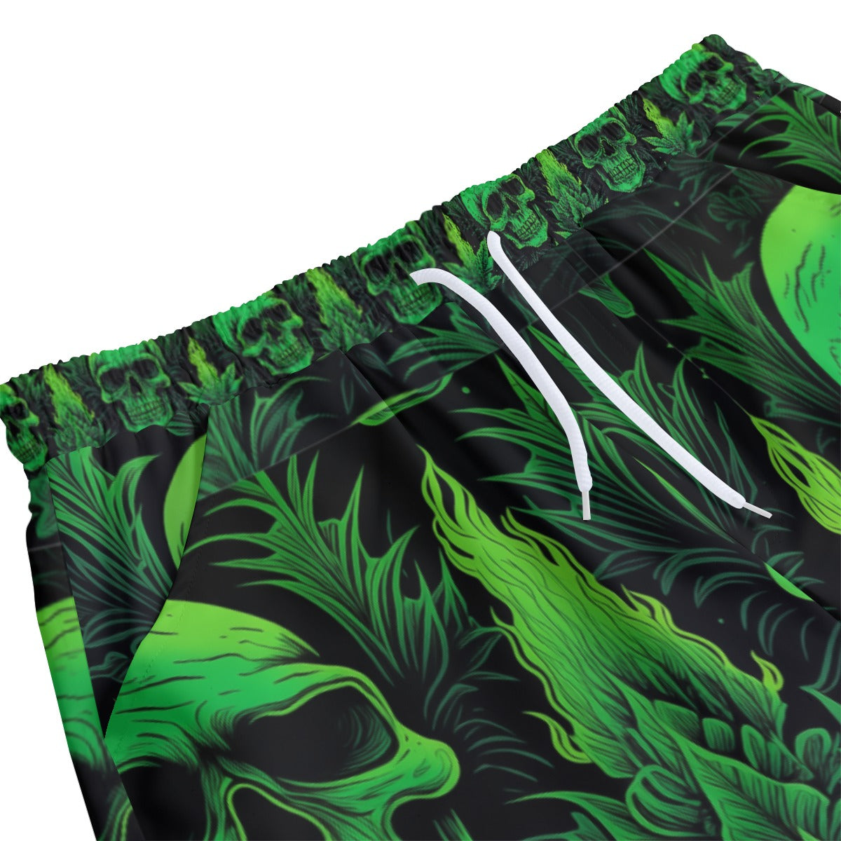 Casual Pants Green Skull