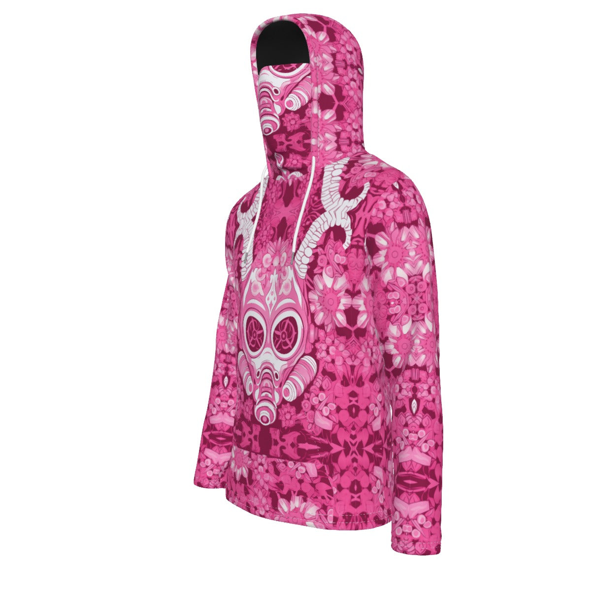 Pullover Hoodie With Mask Pink Mask