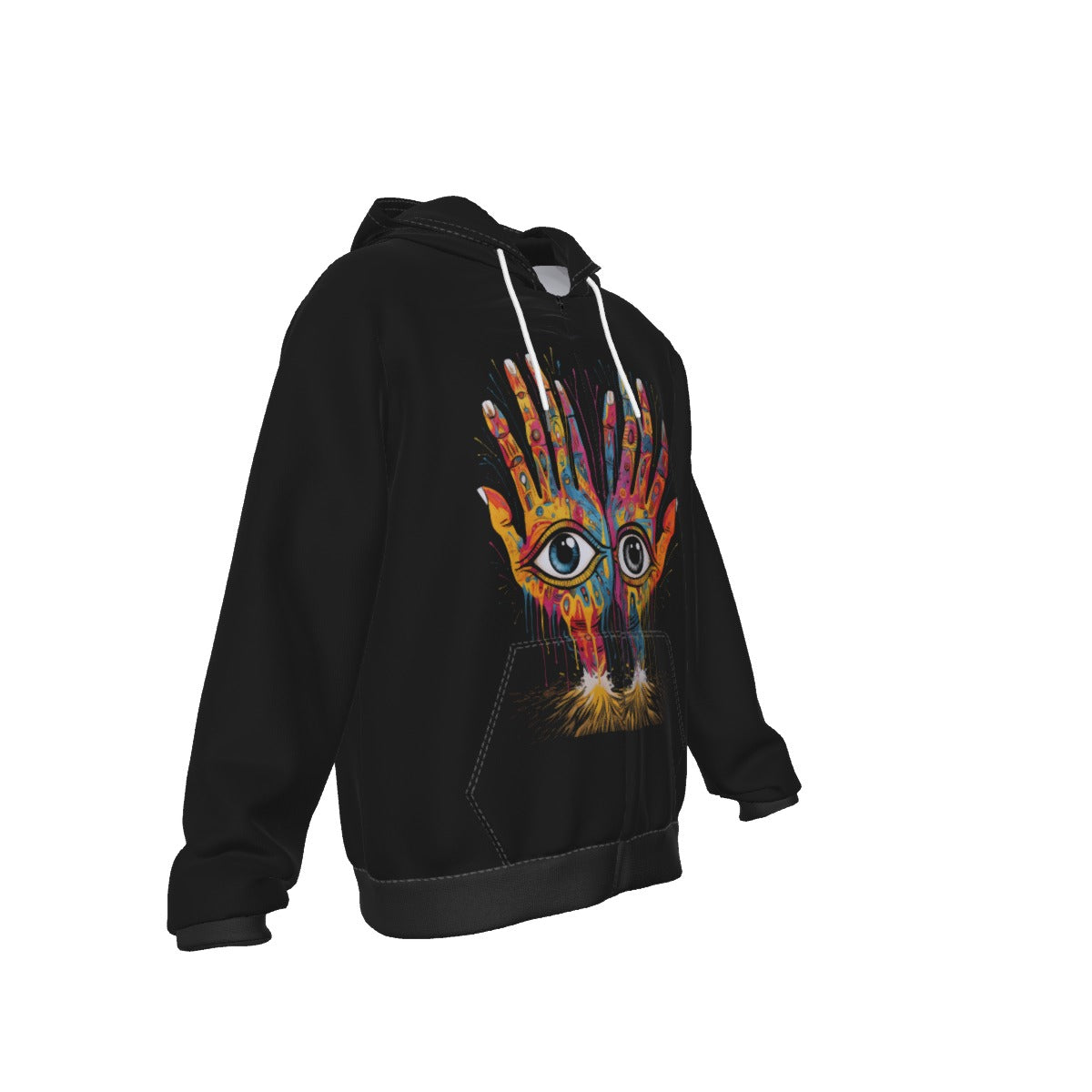 Zip Up Hoodie With Pocket Eye Hands