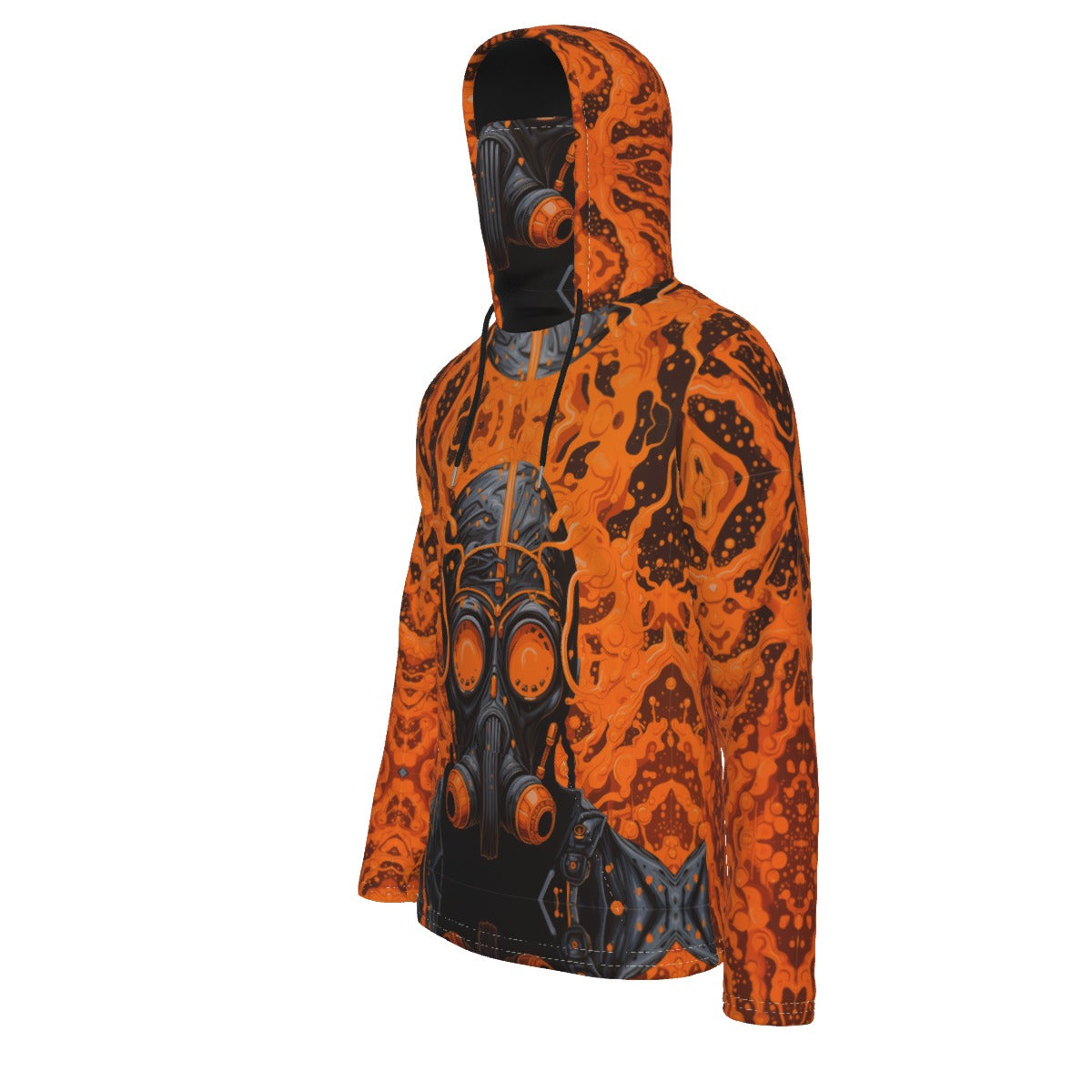 Pullover Hoodie With Mask Orange Mask